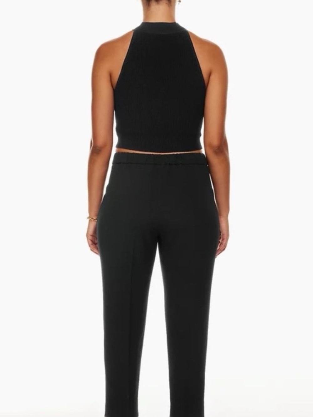NWT  Aritzia Babaton Black Conan Cropped crepe mid-rise trouser Size 12 - Picture 5 of 9